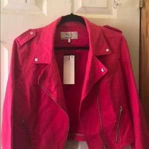 💕Pink Zara Moto Jacket 💕 sz L